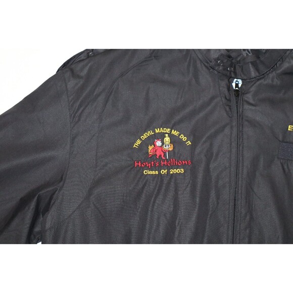 READ* Nylon Jacket Sz XL Hoyts Hellions LA The Devil Made Me Do It Pitchfork Y2K - Picture 3 of 10